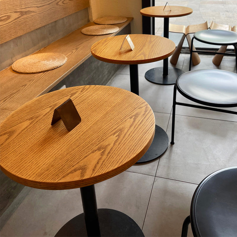 Pedestal Base Dining Site Table Industrial Style Dining Room Collection for Home Round Manufactured Wood 27.6"L x 27.6"W x 29.5"H Clearhalo ' dining_table' 'Dining Tables & Seating' 'Dining Tables' 'furn' 'furn_dining_table' 'Furniture' 'furniture_dining_table' 'Kitchen & Dining Furniture' 'kitchen&dining_furn' 'kitchen' 'kitchen_dining_table' 4369274