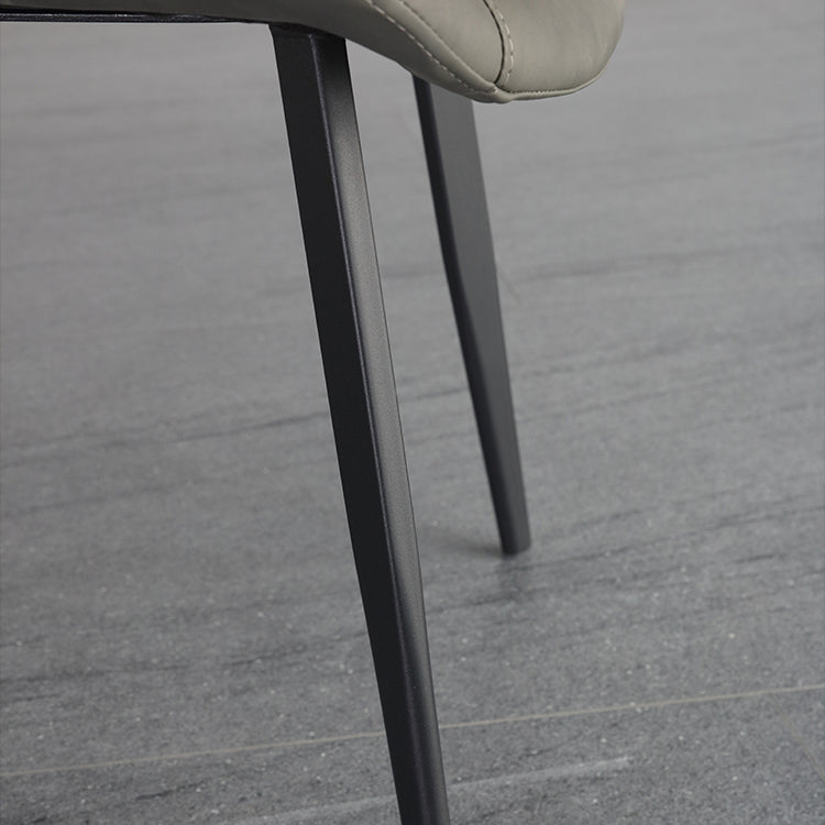 Contemporary Leather Restaurant Side Chair Solid Back Dining Chair Clearhalo ' kitchen&dining_furn' 'Dining Chairs' 'Dining Tables & Seating' 'dining_chair' 'furn' 'furn_dining_chair' 'Furniture' 'furniture_dining_chair' 'Kitchen & Dining Furniture' 'kitchen' 4369313