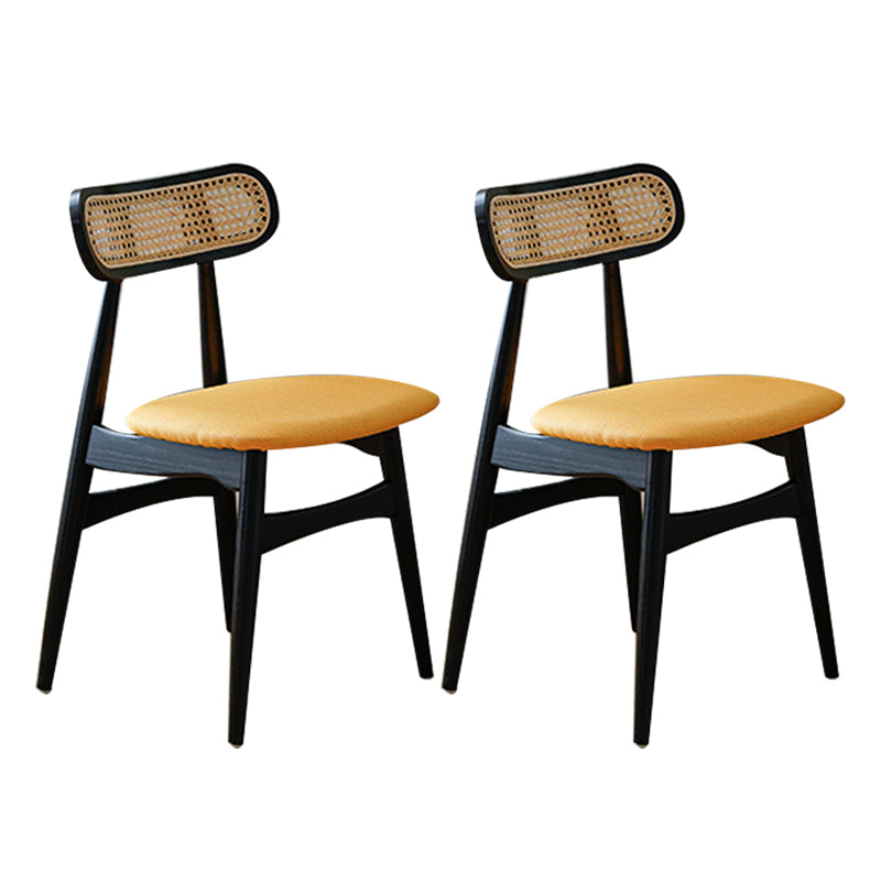 Modern Style Open Back Dining Side Chair Wood Side Dining Chairs for Home Use Yellow 2 Piece Set Clearhalo ' kitchen&dining_furn' 'Dining Chairs' 'Dining Tables & Seating' 'dining_chair' 'furn' 'furn_dining_chair' 'Furniture' 'furniture_dining_chair' 'Kitchen & Dining Furniture' 'kitchen' 4369317