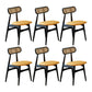 Modern Style Open Back Dining Side Chair Wood Side Dining Chairs for Home Use Yellow 6 Piece Set Clearhalo ' kitchen&dining_furn' 'Dining Chairs' 'Dining Tables & Seating' 'dining_chair' 'furn' 'furn_dining_chair' 'Furniture' 'furniture_dining_chair' 'Kitchen & Dining Furniture' 'kitchen' 4369321