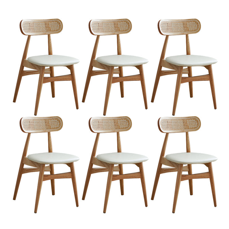 Modern Style Open Back Dining Side Chair Wood Side Dining Chairs for Home Use White 6 Piece Set Clearhalo ' kitchen&dining_furn' 'Dining Chairs' 'Dining Tables & Seating' 'dining_chair' 'furn' 'furn_dining_chair' 'Furniture' 'furniture_dining_chair' 'Kitchen & Dining Furniture' 'kitchen' 4369327