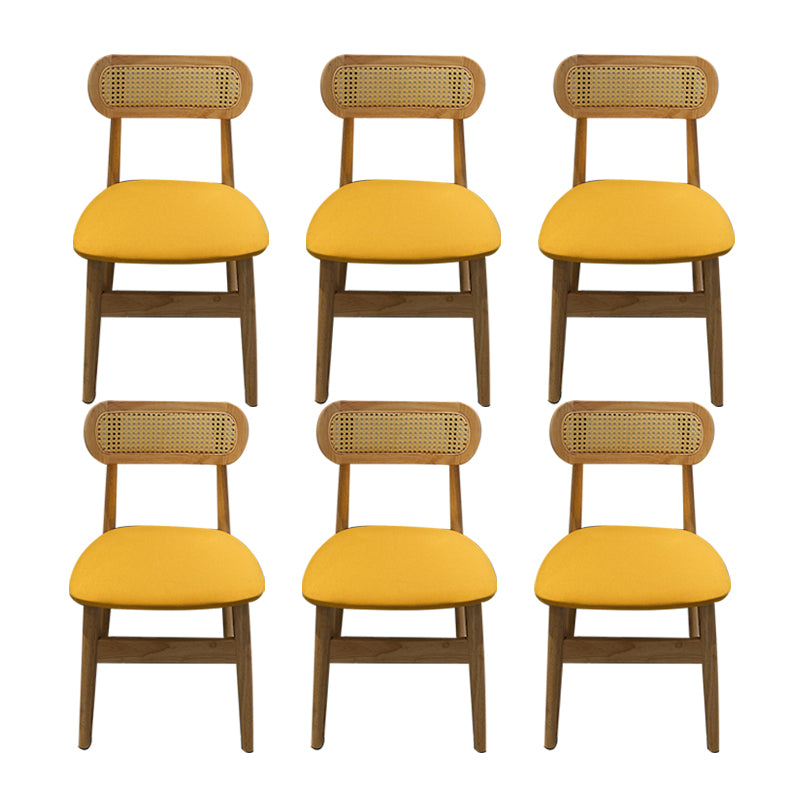 Modern Style Open Back Dining Side Chair Wood Side Dining Chairs for Home Use Beige 6 Piece Set Clearhalo ' kitchen&dining_furn' 'Dining Chairs' 'Dining Tables & Seating' 'dining_chair' 'furn' 'furn_dining_chair' 'Furniture' 'furniture_dining_chair' 'Kitchen & Dining Furniture' 'kitchen' 4369332