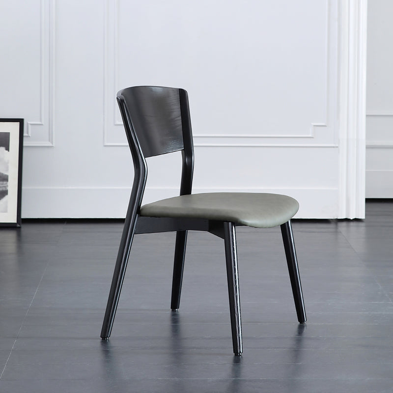 Contemporary Open Back Dining Side Chair Armless Wooden Legs Side Chairs Black 1 Piece Clearhalo ' kitchen&dining_furn' 'Dining Chairs' 'Dining Tables & Seating' 'dining_chair' 'furn' 'furn_dining_chair' 'Furniture' 'furniture_dining_chair' 'Kitchen & Dining Furniture' 'kitchen' 4369336