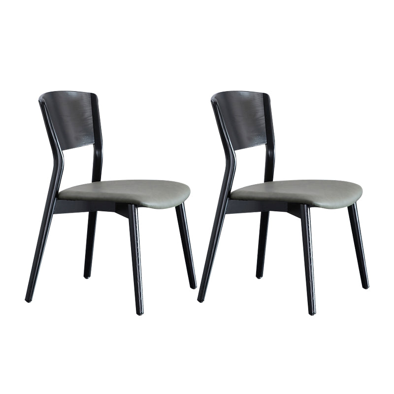 Contemporary Open Back Dining Side Chair Armless Wooden Legs Side Chairs Black 2 Piece Set Clearhalo ' kitchen&dining_furn' 'Dining Chairs' 'Dining Tables & Seating' 'dining_chair' 'furn' 'furn_dining_chair' 'Furniture' 'furniture_dining_chair' 'Kitchen & Dining Furniture' 'kitchen' 4369337