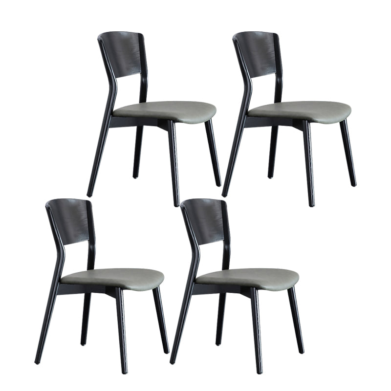 Contemporary Open Back Dining Side Chair Armless Wooden Legs Side Chairs Black 4 Piece Set Clearhalo ' kitchen&dining_furn' 'Dining Chairs' 'Dining Tables & Seating' 'dining_chair' 'furn' 'furn_dining_chair' 'Furniture' 'furniture_dining_chair' 'Kitchen & Dining Furniture' 'kitchen' 4369339