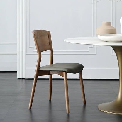 Contemporary Open Back Dining Side Chair Armless Wooden Legs Side Chairs Walnut 1 Piece Clearhalo ' kitchen&dining_furn' 'Dining Chairs' 'Dining Tables & Seating' 'dining_chair' 'furn' 'furn_dining_chair' 'Furniture' 'furniture_dining_chair' 'Kitchen & Dining Furniture' 'kitchen' 4369341