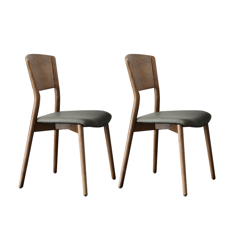 Contemporary Open Back Dining Side Chair Armless Wooden Legs Side Chairs Walnut 2 Piece Set Clearhalo ' kitchen&dining_furn' 'Dining Chairs' 'Dining Tables & Seating' 'dining_chair' 'furn' 'furn_dining_chair' 'Furniture' 'furniture_dining_chair' 'Kitchen & Dining Furniture' 'kitchen' 4369343