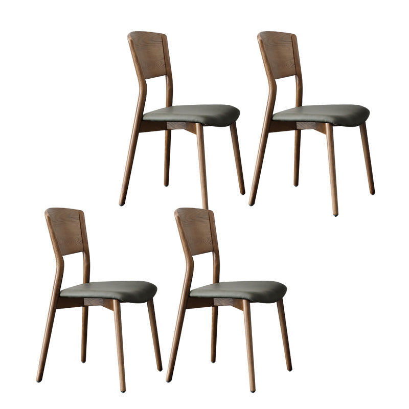 Contemporary Open Back Dining Side Chair Armless Wooden Legs Side Chairs Walnut 4 Piece Set Clearhalo ' kitchen&dining_furn' 'Dining Chairs' 'Dining Tables & Seating' 'dining_chair' 'furn' 'furn_dining_chair' 'Furniture' 'furniture_dining_chair' 'Kitchen & Dining Furniture' 'kitchen' 4369345