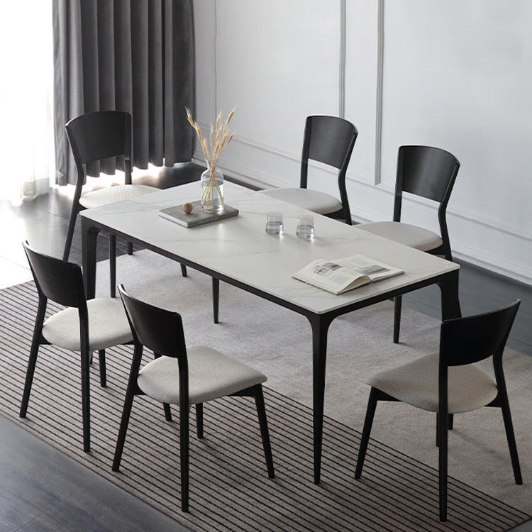 Contemporary Open Back Dining Side Chair Armless Wooden Legs Side Chairs Clearhalo ' kitchen&dining_furn' 'Dining Chairs' 'Dining Tables & Seating' 'dining_chair' 'furn' 'furn_dining_chair' 'Furniture' 'furniture_dining_chair' 'Kitchen & Dining Furniture' 'kitchen' 4369350