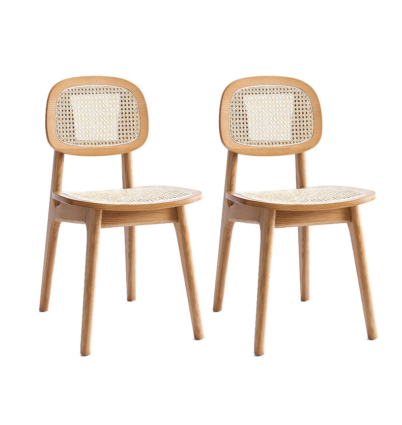 Modern Style Open Back Dining Side Chair Armless Cane Back Dining Chairs Wood 2 Piece Set Clearhalo ' kitchen&dining_furn' 'Dining Chairs' 'Dining Tables & Seating' 'dining_chair' 'furn' 'furn_dining_chair' 'Furniture' 'furniture_dining_chair' 'Kitchen & Dining Furniture' 'kitchen' 4369354
