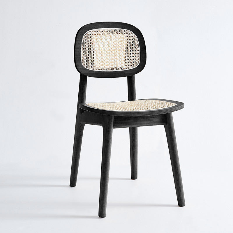 Modern Style Open Back Dining Side Chair Armless Cane Back Dining Chairs Black 1 Piece Clearhalo ' kitchen&dining_furn' 'Dining Chairs' 'Dining Tables & Seating' 'dining_chair' 'furn' 'furn_dining_chair' 'Furniture' 'furniture_dining_chair' 'Kitchen & Dining Furniture' 'kitchen' 4369358