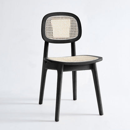 Modern Style Open Back Dining Side Chair Armless Cane Back Dining Chairs Black 1 Piece Clearhalo ' kitchen&dining_furn' 'Dining Chairs' 'Dining Tables & Seating' 'dining_chair' 'furn' 'furn_dining_chair' 'Furniture' 'furniture_dining_chair' 'Kitchen & Dining Furniture' 'kitchen' 4369358