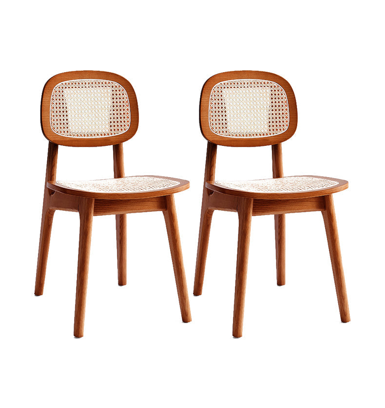 Modern Style Open Back Dining Side Chair Armless Cane Back Dining Chairs Tan 2 Piece Set Clearhalo ' kitchen&dining_furn' 'Dining Chairs' 'Dining Tables & Seating' 'dining_chair' 'furn' 'furn_dining_chair' 'Furniture' 'furniture_dining_chair' 'Kitchen & Dining Furniture' 'kitchen' 4369366