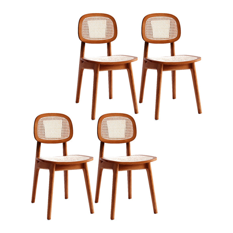 Modern Style Open Back Dining Side Chair Armless Cane Back Dining Chairs Tan 4 Piece Set Clearhalo ' kitchen&dining_furn' 'Dining Chairs' 'Dining Tables & Seating' 'dining_chair' 'furn' 'furn_dining_chair' 'Furniture' 'furniture_dining_chair' 'Kitchen & Dining Furniture' 'kitchen' 4369368