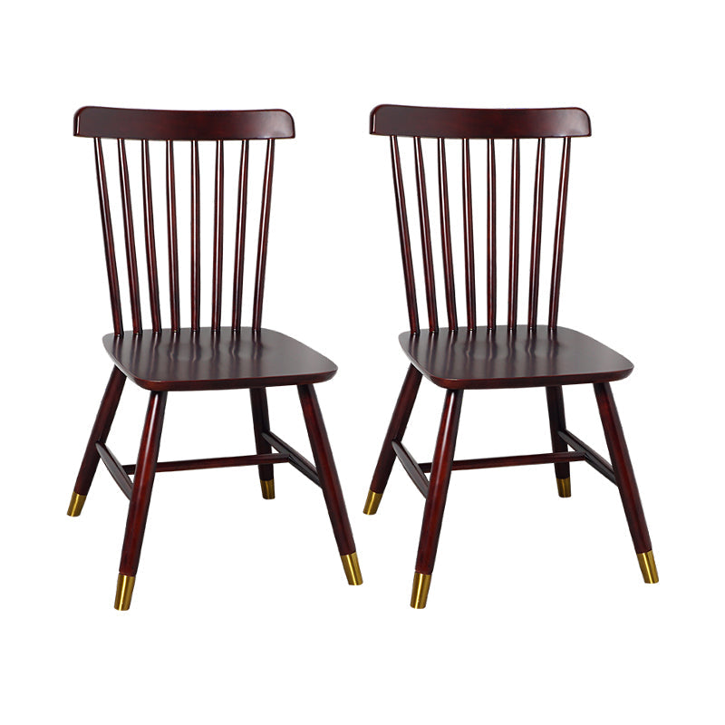 Wood Contemporary Side Chairs Windsor Back Dining Chairs for Home Brown 2 Piece Set Clearhalo ' kitchen&dining_furn' 'Dining Chairs' 'Dining Tables & Seating' 'dining_chair' 'furn' 'furn_dining_chair' 'Furniture' 'furniture_dining_chair' 'Kitchen & Dining Furniture' 'kitchen' 4369394