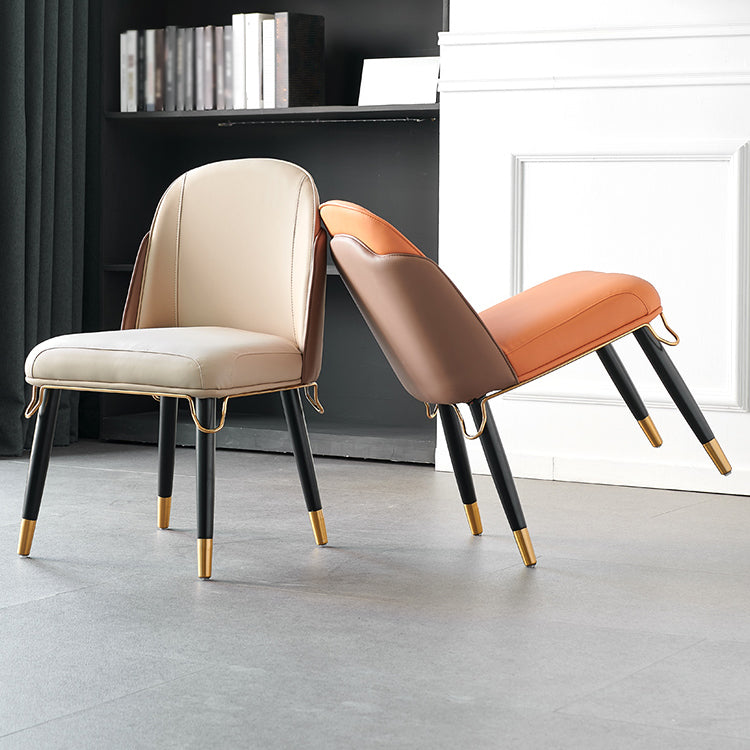 Scandinavian Style Leather Dining Chairs Armless Solid Back Chair for Kitchen Clearhalo ' kitchen&dining_furn' 'Dining Chairs' 'Dining Tables & Seating' 'dining_chair' 'furn' 'furn_dining_chair' 'Furniture' 'furniture_dining_chair' 'Kitchen & Dining Furniture' 'kitchen' 4369409