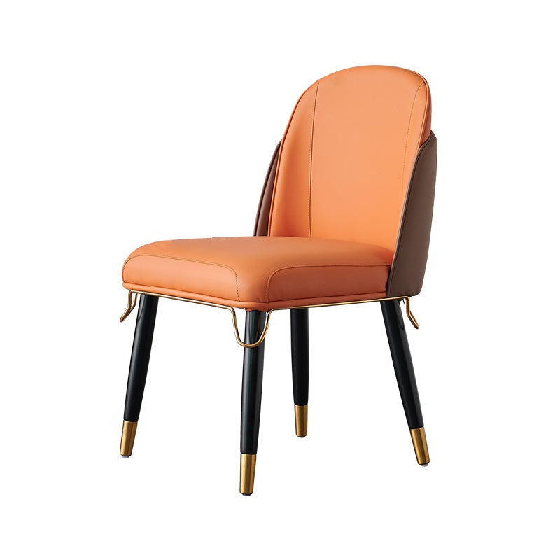 Scandinavian Style Leather Dining Chairs Armless Solid Back Chair for Kitchen Clearhalo ' kitchen&dining_furn' 'Dining Chairs' 'Dining Tables & Seating' 'dining_chair' 'furn' 'furn_dining_chair' 'Furniture' 'furniture_dining_chair' 'Kitchen & Dining Furniture' 'kitchen' 4369412