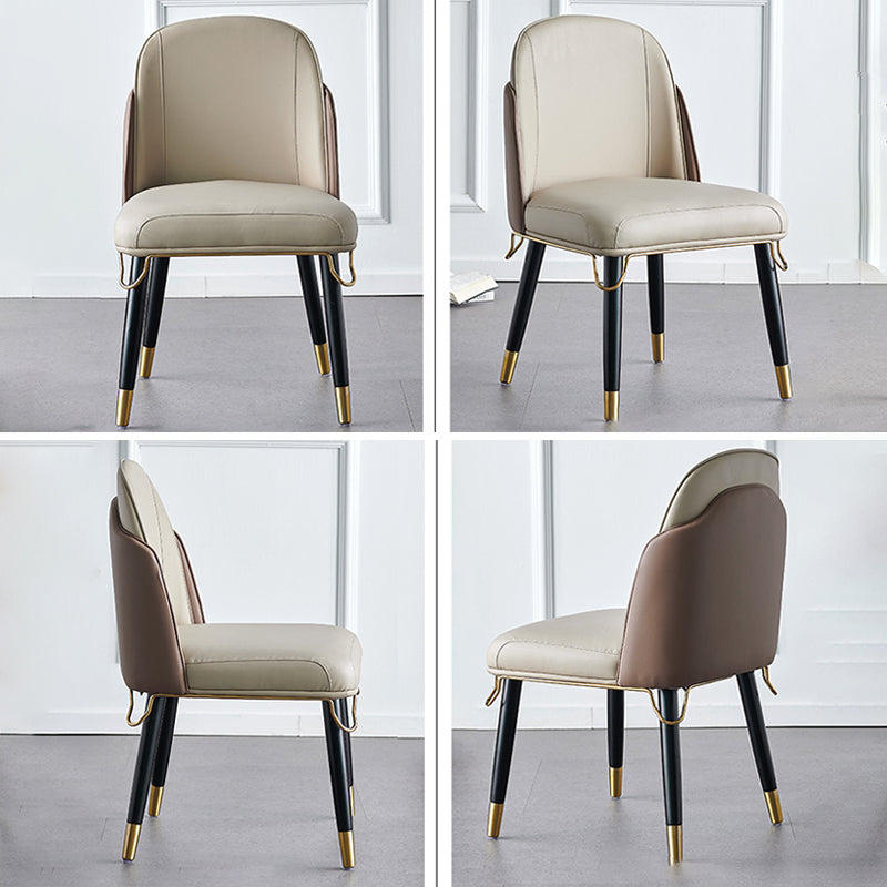 Scandinavian Style Leather Dining Chairs Armless Solid Back Chair for Kitchen Clearhalo ' kitchen&dining_furn' 'Dining Chairs' 'Dining Tables & Seating' 'dining_chair' 'furn' 'furn_dining_chair' 'Furniture' 'furniture_dining_chair' 'Kitchen & Dining Furniture' 'kitchen' 4369418