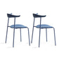 Open Back Armless Dining Chairs Industrial Side Chairs with Metal Legs Blue Plastic & Acrylic 2 Piece Set Clearhalo ' kitchen&dining_furn' 'Dining Chairs' 'Dining Tables & Seating' 'dining_chair' 'furn' 'furn_dining_chair' 'Furniture' 'furniture_dining_chair' 'Kitchen & Dining Furniture' 'kitchen' 4369430