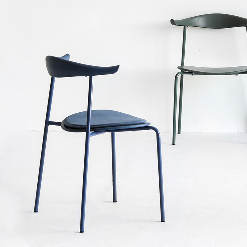 Open Back Armless Dining Chairs Industrial Side Chairs with Metal Legs Clearhalo ' kitchen&dining_furn' 'Dining Chairs' 'Dining Tables & Seating' 'dining_chair' 'furn' 'furn_dining_chair' 'Furniture' 'furniture_dining_chair' 'Kitchen & Dining Furniture' 'kitchen' 4369435