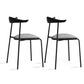 Open Back Armless Dining Chairs Industrial Side Chairs with Metal Legs Black Upholstered 2 Piece Set Clearhalo ' kitchen&dining_furn' 'Dining Chairs' 'Dining Tables & Seating' 'dining_chair' 'furn' 'furn_dining_chair' 'Furniture' 'furniture_dining_chair' 'Kitchen & Dining Furniture' 'kitchen' 4369436