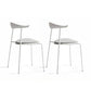 Open Back Armless Dining Chairs Industrial Side Chairs with Metal Legs White Upholstered 2 Piece Set Clearhalo ' kitchen&dining_furn' 'Dining Chairs' 'Dining Tables & Seating' 'dining_chair' 'furn' 'furn_dining_chair' 'Furniture' 'furniture_dining_chair' 'Kitchen & Dining Furniture' 'kitchen' 4369438