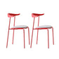 Open Back Armless Dining Chairs Industrial Side Chairs with Metal Legs Red Upholstered 2 Piece Set Clearhalo ' kitchen&dining_furn' 'Dining Chairs' 'Dining Tables & Seating' 'dining_chair' 'furn' 'furn_dining_chair' 'Furniture' 'furniture_dining_chair' 'Kitchen & Dining Furniture' 'kitchen' 4369439