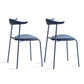 Open Back Armless Dining Chairs Industrial Side Chairs with Metal Legs Blue Upholstered 2 Piece Set Clearhalo ' kitchen&dining_furn' 'Dining Chairs' 'Dining Tables & Seating' 'dining_chair' 'furn' 'furn_dining_chair' 'Furniture' 'furniture_dining_chair' 'Kitchen & Dining Furniture' 'kitchen' 4369440