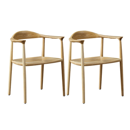 Traditional Ash Arm Dining Chairs Solid Wood Open Back Home Armchairs Wood 2 Piece Set Clearhalo ' kitchen&dining_furn' 'Dining Chairs' 'Dining Tables & Seating' 'dining_chair' 'furn' 'furn_dining_chair' 'Furniture' 'furniture_dining_chair' 'Kitchen & Dining Furniture' 'kitchen' 4369444