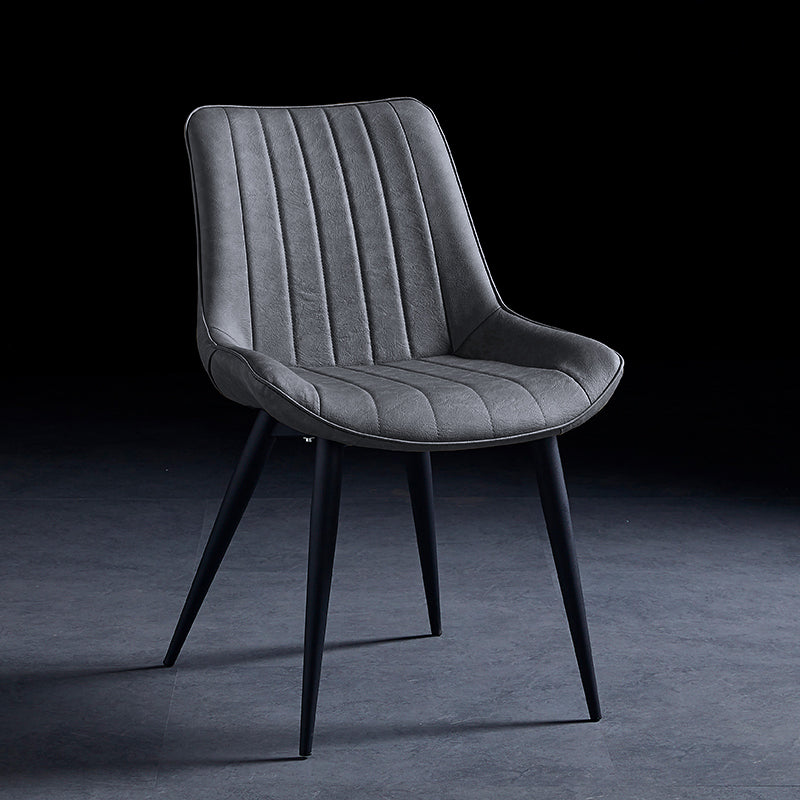 Contemporary Dining Chairs Armless Kitchen Side Chairs with Metal Legs Grey 1 Piece Black Clearhalo ' kitchen&dining_furn' 'Dining Chairs' 'Dining Tables & Seating' 'dining_chair' 'furn' 'furn_dining_chair' 'Furniture' 'furniture_dining_chair' 'Kitchen & Dining Furniture' 'kitchen' 4369461