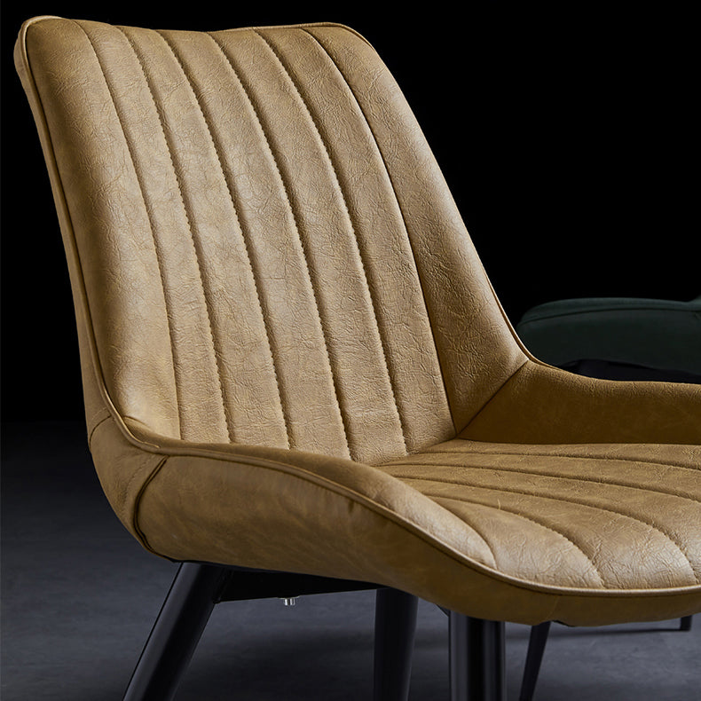 Contemporary Dining Chairs Armless Kitchen Side Chairs with Metal Legs Clearhalo ' kitchen&dining_furn' 'Dining Chairs' 'Dining Tables & Seating' 'dining_chair' 'furn' 'furn_dining_chair' 'Furniture' 'furniture_dining_chair' 'Kitchen & Dining Furniture' 'kitchen' 4369465