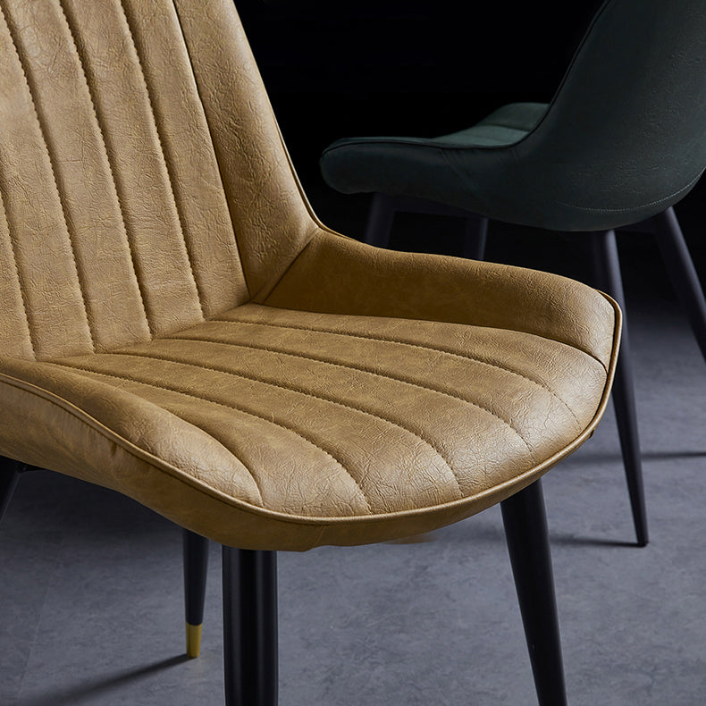 Contemporary Dining Chairs Armless Kitchen Side Chairs with Metal Legs Clearhalo ' kitchen&dining_furn' 'Dining Chairs' 'Dining Tables & Seating' 'dining_chair' 'furn' 'furn_dining_chair' 'Furniture' 'furniture_dining_chair' 'Kitchen & Dining Furniture' 'kitchen' 4369468