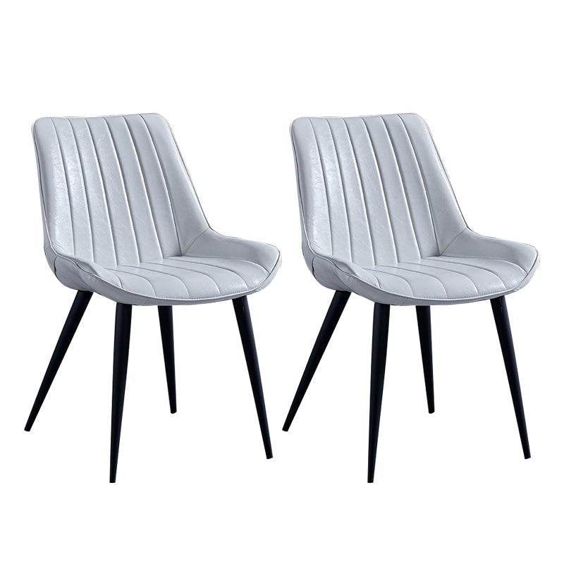 Contemporary Dining Chairs Armless Kitchen Side Chairs with Metal Legs White 2 Piece Set Black Clearhalo ' kitchen&dining_furn' 'Dining Chairs' 'Dining Tables & Seating' 'dining_chair' 'furn' 'furn_dining_chair' 'Furniture' 'furniture_dining_chair' 'Kitchen & Dining Furniture' 'kitchen' 4369469