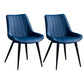 Contemporary Dining Chairs Armless Kitchen Side Chairs with Metal Legs Blue 2 Piece Set Black Clearhalo ' kitchen&dining_furn' 'Dining Chairs' 'Dining Tables & Seating' 'dining_chair' 'furn' 'furn_dining_chair' 'Furniture' 'furniture_dining_chair' 'Kitchen & Dining Furniture' 'kitchen' 4369481
