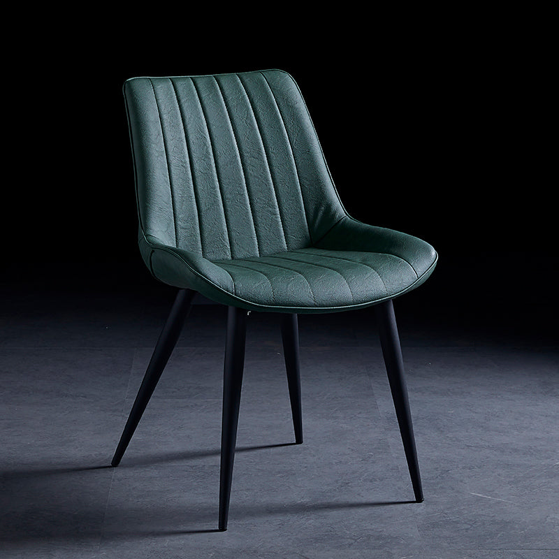 Contemporary Dining Chairs Armless Kitchen Side Chairs with Metal Legs Green 1 Piece Black Clearhalo ' kitchen&dining_furn' 'Dining Chairs' 'Dining Tables & Seating' 'dining_chair' 'furn' 'furn_dining_chair' 'Furniture' 'furniture_dining_chair' 'Kitchen & Dining Furniture' 'kitchen' 4369483