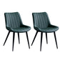 Contemporary Dining Chairs Armless Kitchen Side Chairs with Metal Legs Green 2 Piece Set Black Clearhalo ' kitchen&dining_furn' 'Dining Chairs' 'Dining Tables & Seating' 'dining_chair' 'furn' 'furn_dining_chair' 'Furniture' 'furniture_dining_chair' 'Kitchen & Dining Furniture' 'kitchen' 4369484
