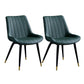 Contemporary Dining Chairs Armless Kitchen Side Chairs with Metal Legs Green 2 Piece Set Black Gold Clearhalo ' kitchen&dining_furn' 'Dining Chairs' 'Dining Tables & Seating' 'dining_chair' 'furn' 'furn_dining_chair' 'Furniture' 'furniture_dining_chair' 'Kitchen & Dining Furniture' 'kitchen' 4369514