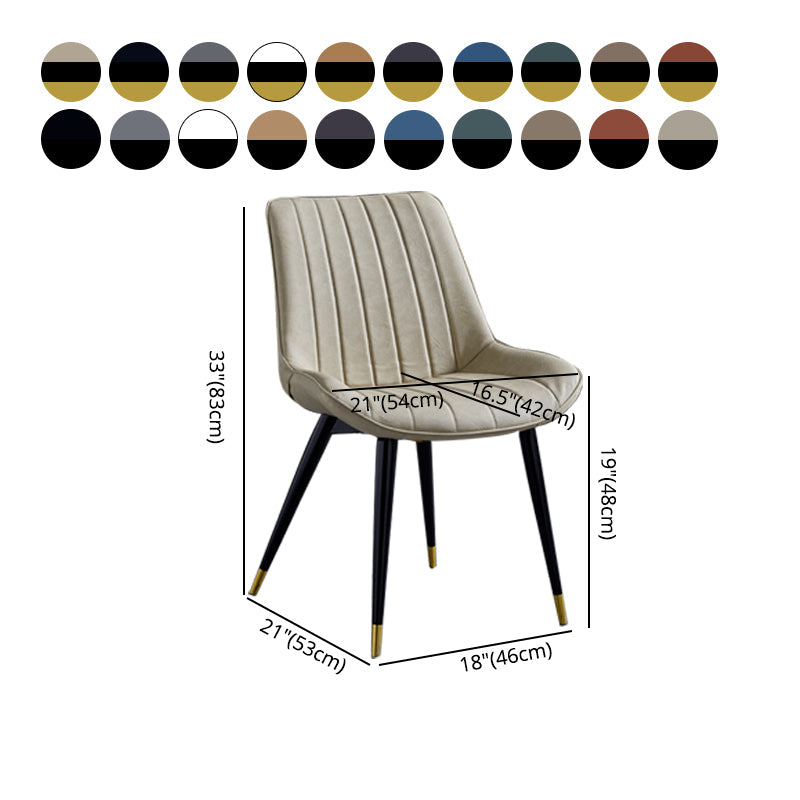 Contemporary Dining Chairs Armless Kitchen Side Chairs with Metal Legs Clearhalo ' kitchen&dining_furn' 'Dining Chairs' 'Dining Tables & Seating' 'dining_chair' 'furn' 'furn_dining_chair' 'Furniture' 'furniture_dining_chair' 'Kitchen & Dining Furniture' 'kitchen' 4369525