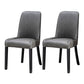 Minimalist Leather Dining Chairs Upholstered Armless Solid Back Chairs Dark Gray 2 Piece Set Clearhalo ' kitchen&dining_furn' 'Dining Chairs' 'Dining Tables & Seating' 'dining_chair' 'furn' 'furn_dining_chair' 'Furniture' 'furniture_dining_chair' 'Kitchen & Dining Furniture' 'kitchen' 4369554