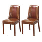 Minimalist Leather Dining Chairs Upholstered Armless Solid Back Chairs Brown 2 Piece Set Clearhalo ' kitchen&dining_furn' 'Dining Chairs' 'Dining Tables & Seating' 'dining_chair' 'furn' 'furn_dining_chair' 'Furniture' 'furniture_dining_chair' 'Kitchen & Dining Furniture' 'kitchen' 4369557
