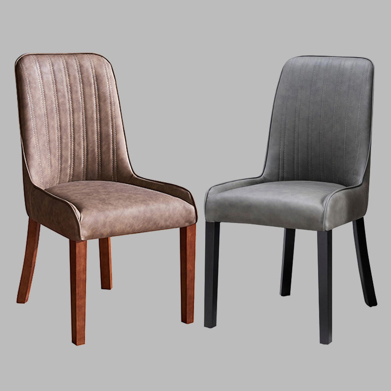 Minimalist Leather Dining Chairs Upholstered Armless Solid Back Chairs Clearhalo ' kitchen&dining_furn' 'Dining Chairs' 'Dining Tables & Seating' 'dining_chair' 'furn' 'furn_dining_chair' 'Furniture' 'furniture_dining_chair' 'Kitchen & Dining Furniture' 'kitchen' 4369558
