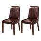 Minimalist Leather Dining Chairs Upholstered Armless Solid Back Chairs Dark Brown 2 Piece Set Clearhalo ' kitchen&dining_furn' 'Dining Chairs' 'Dining Tables & Seating' 'dining_chair' 'furn' 'furn_dining_chair' 'Furniture' 'furniture_dining_chair' 'Kitchen & Dining Furniture' 'kitchen' 4369559