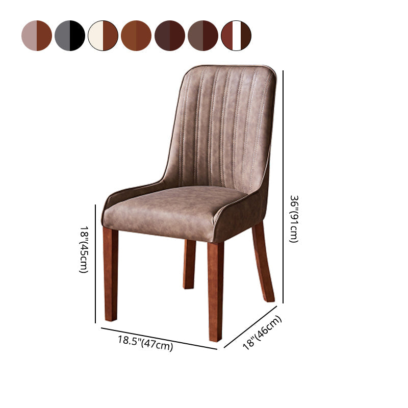 Minimalist Leather Dining Chairs Upholstered Armless Solid Back Chairs Clearhalo ' kitchen&dining_furn' 'Dining Chairs' 'Dining Tables & Seating' 'dining_chair' 'furn' 'furn_dining_chair' 'Furniture' 'furniture_dining_chair' 'Kitchen & Dining Furniture' 'kitchen' 4369567