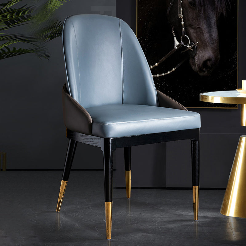 Contemporary Armless Solid Back Side Chairs Leather Dining Chairs for Home Clearhalo ' kitchen&dining_furn' 'Dining Chairs' 'Dining Tables & Seating' 'dining_chair' 'furn' 'furn_dining_chair' 'Furniture' 'furniture_dining_chair' 'Kitchen & Dining Furniture' 'kitchen' 4369589