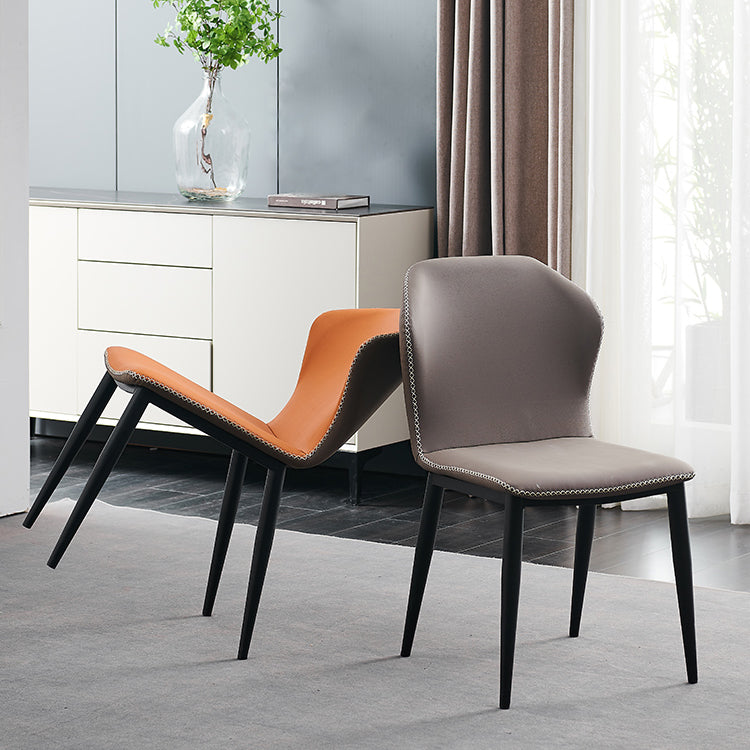 Modern Metal Dining Armless Chair Wingback Side Chair for Restaurant Use Clearhalo ' kitchen&dining_furn' 'Dining Chairs' 'Dining Tables & Seating' 'dining_chair' 'furn' 'furn_dining_chair' 'Furniture' 'furniture_dining_chair' 'Kitchen & Dining Furniture' 'kitchen' 4369610