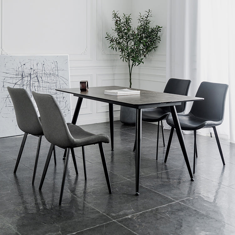 Contemporary Style Dining Chairs Armless Kitchen Side Chairs with Metal Legs Clearhalo ' kitchen&dining_furn' 'Dining Chairs' 'Dining Tables & Seating' 'dining_chair' 'furn' 'furn_dining_chair' 'Furniture' 'furniture_dining_chair' 'Kitchen & Dining Furniture' 'kitchen' 4369623