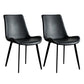 Contemporary Style Dining Chairs Armless Kitchen Side Chairs with Metal Legs Matte Black 2 Piece Set Clearhalo ' kitchen&dining_furn' 'Dining Chairs' 'Dining Tables & Seating' 'dining_chair' 'furn' 'furn_dining_chair' 'Furniture' 'furniture_dining_chair' 'Kitchen & Dining Furniture' 'kitchen' 4369628