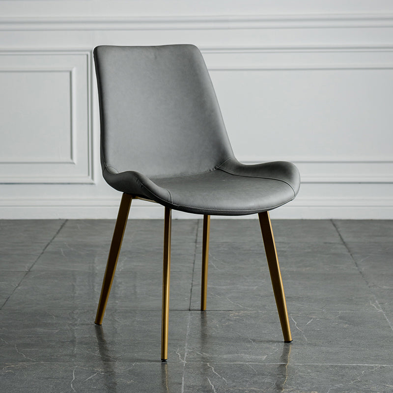 Contemporary Style Dining Chairs Armless Kitchen Side Chairs with Metal Legs Grey 1 Piece Clearhalo ' kitchen&dining_furn' 'Dining Chairs' 'Dining Tables & Seating' 'dining_chair' 'furn' 'furn_dining_chair' 'Furniture' 'furniture_dining_chair' 'Kitchen & Dining Furniture' 'kitchen' 4369633