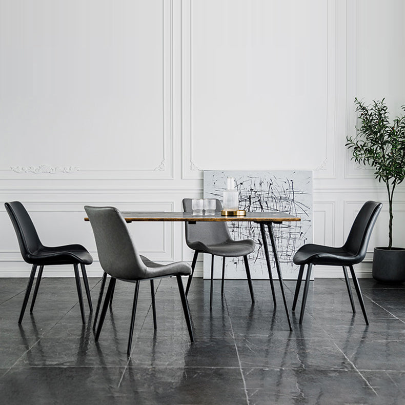 Contemporary Style Dining Chairs Armless Kitchen Side Chairs with Metal Legs Clearhalo ' kitchen&dining_furn' 'Dining Chairs' 'Dining Tables & Seating' 'dining_chair' 'furn' 'furn_dining_chair' 'Furniture' 'furniture_dining_chair' 'Kitchen & Dining Furniture' 'kitchen' 4369644
