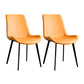 Contemporary Style Dining Chairs Armless Kitchen Side Chairs with Metal Legs Orange 2 Piece Set Clearhalo ' kitchen&dining_furn' 'Dining Chairs' 'Dining Tables & Seating' 'dining_chair' 'furn' 'furn_dining_chair' 'Furniture' 'furniture_dining_chair' 'Kitchen & Dining Furniture' 'kitchen' 4369646